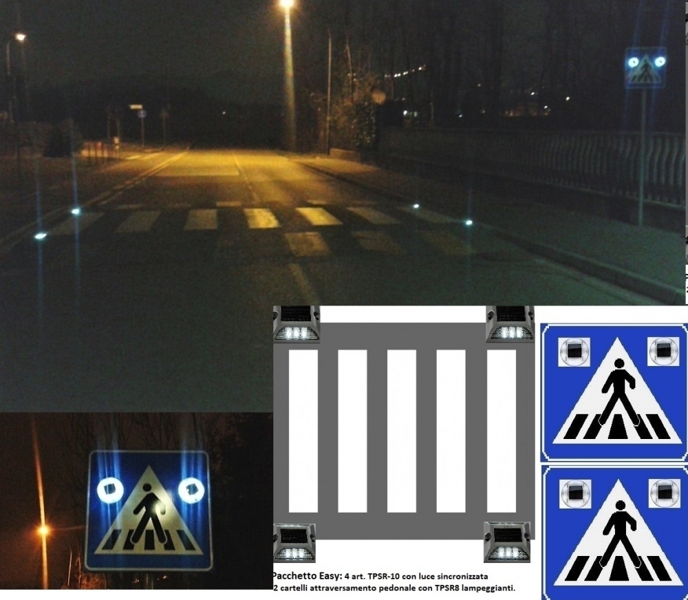 NOVITA' SICUREZZA NOTTURNA  ATTRAVERSAMENTI PEDONALI - Marker solari stradali        