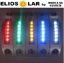 Solar road 6 led 180° degrees flash/costant color (white red yellow green blue) - ElioSolar by Modular System